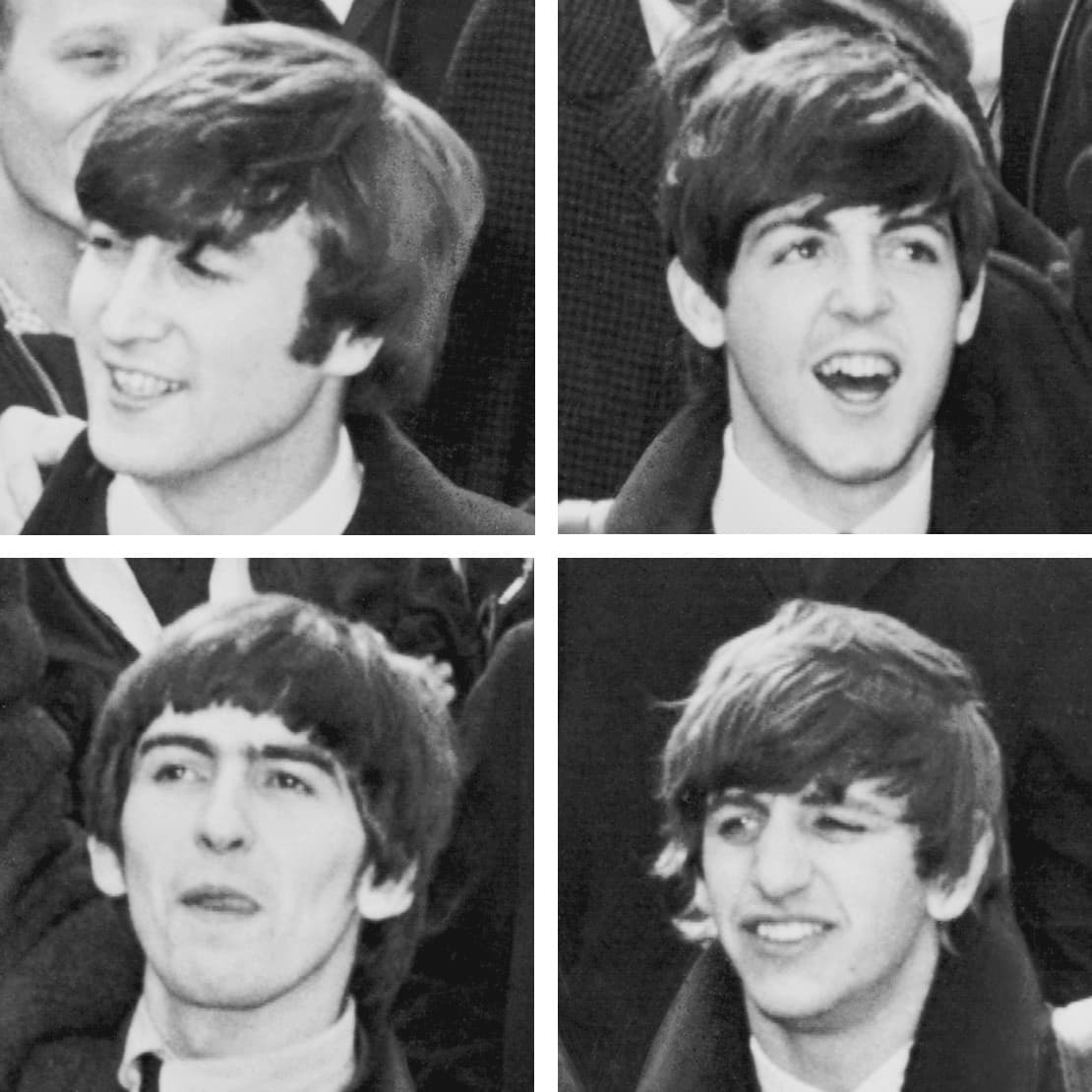 Photograph of The Beatles as they arrive in New York City in 1964
