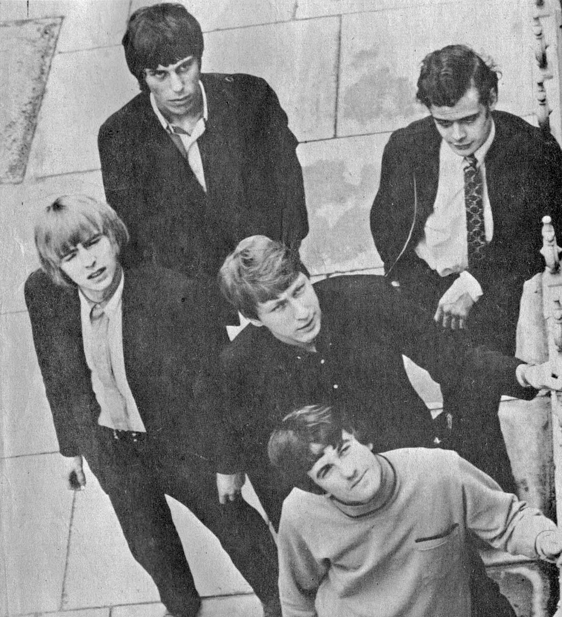 The Yardbirds in 1965. (left to right, top to bottom) Jeff Beck, Paul Samwell-Smith, Keith Relf, Chris Dreja and Jim McCarty
