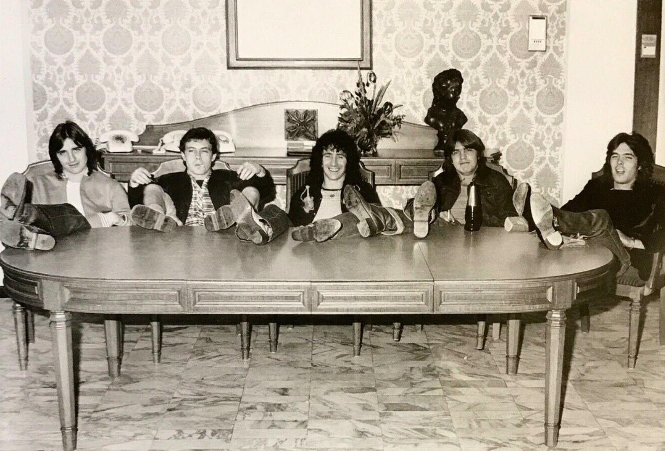 AC/DC publicity photo for Let There Be Rock, 1977 (Atco)