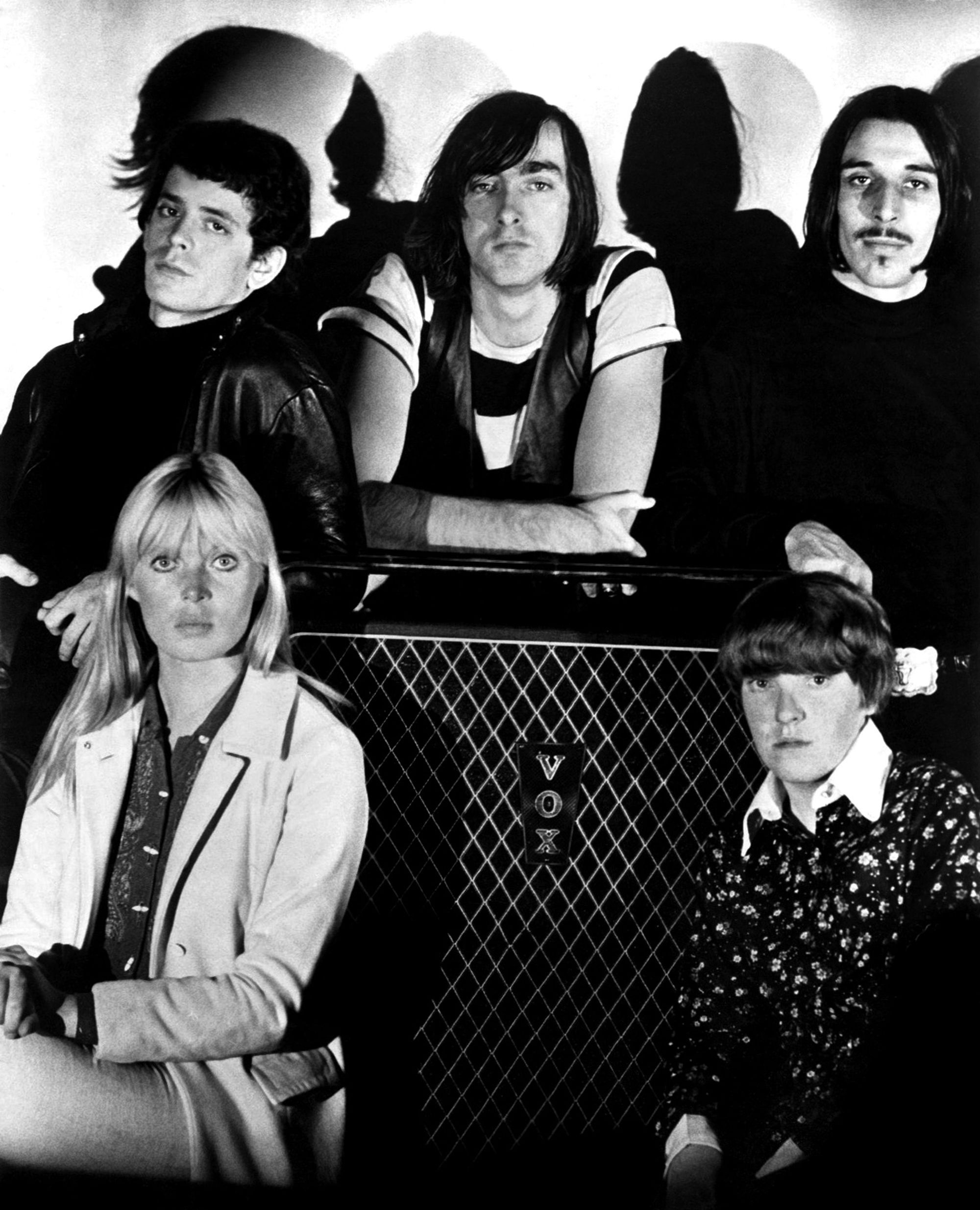 Velvet Underground & Nico publicity photo, c. 1966 — Reed, Morrison, Cale, Tucker, Nico